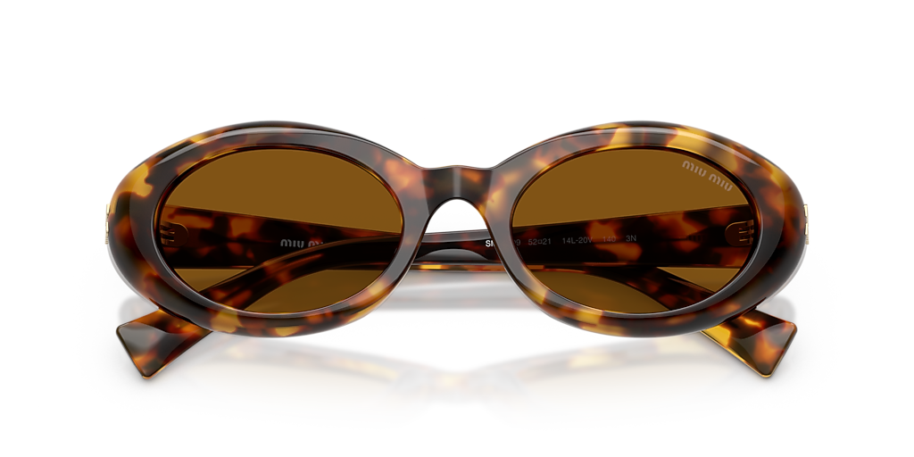 Miu Miu MU B09S Havana Brown Oval Sunglasses