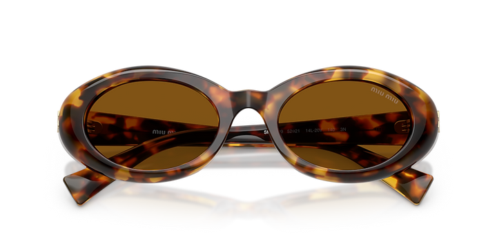 Miu Miu MU B09S Havana Brown Oval Sunglasses