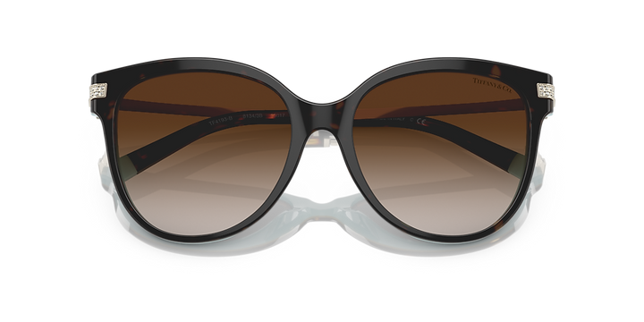 Tiffany &amp; Co TF4193B Cat Eye Sunglasses in Havana Brown