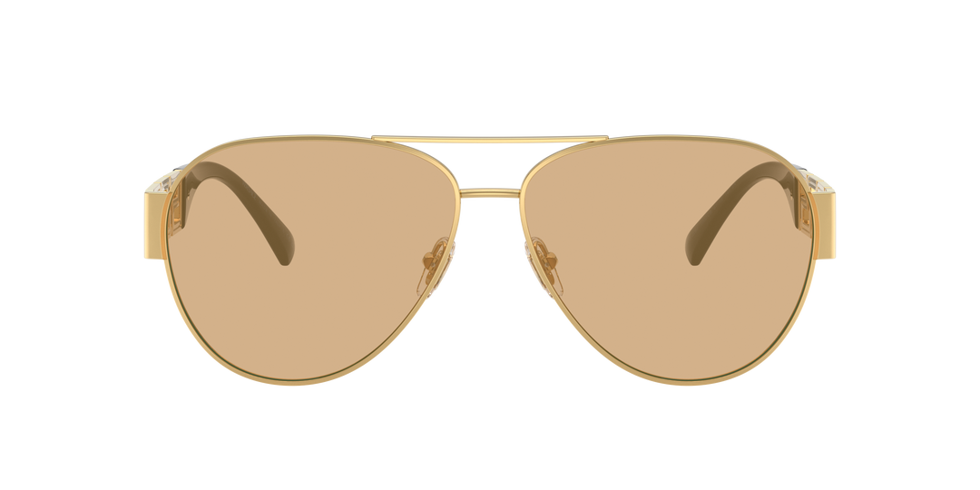 Versace VE2289 Greca Aviator Sunglasses in Gold Tinted Lens