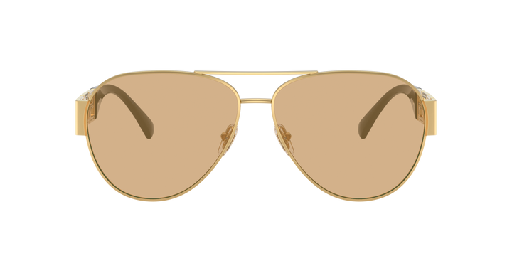 Versace VE2289 Greca Aviator Sunglasses in Gold Tinted Lens