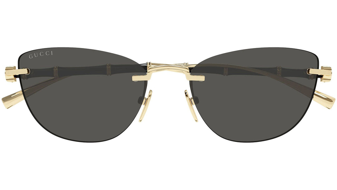 Gucci GG2063S Cat Eye Bamboo Sunglasses in Gold Black