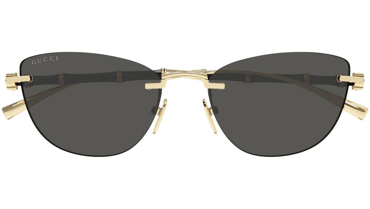 Gucci GG2063S Cat Eye Bamboo Sunglasses in Gold Black