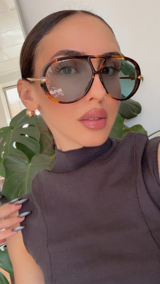 Bottega Veneta BV1273S Drop Earring Aviator Sunglasses