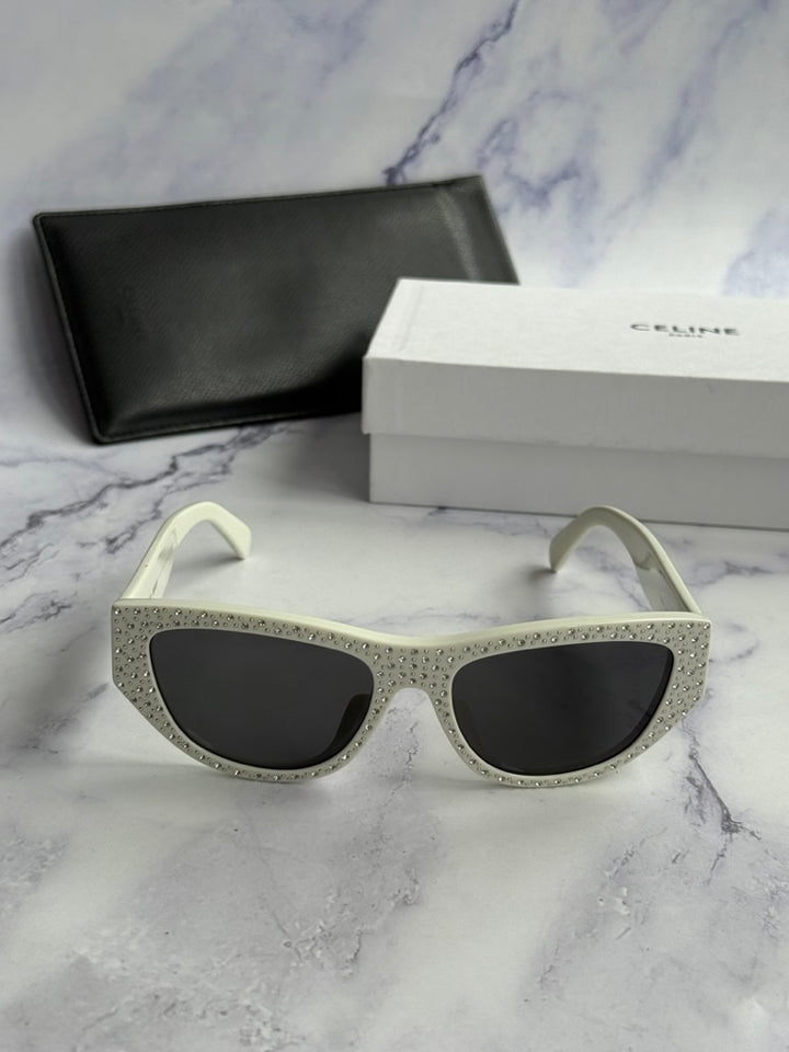 Celine CL4278US Animation White Crystal Sunglasses