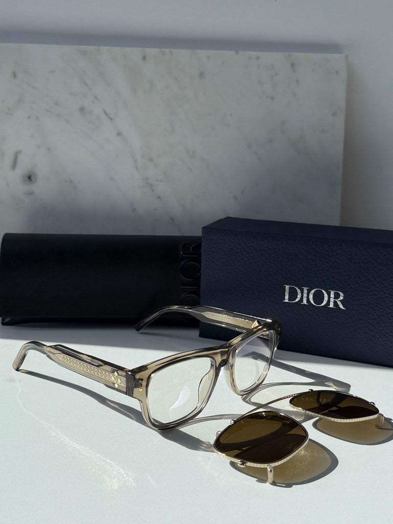Dior CDDiamondO S10I Clip On Frames in Transparent Brown
