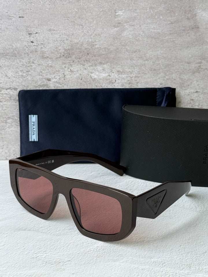 Prada PR D04SU Aviator Sunglasses in Burgundy