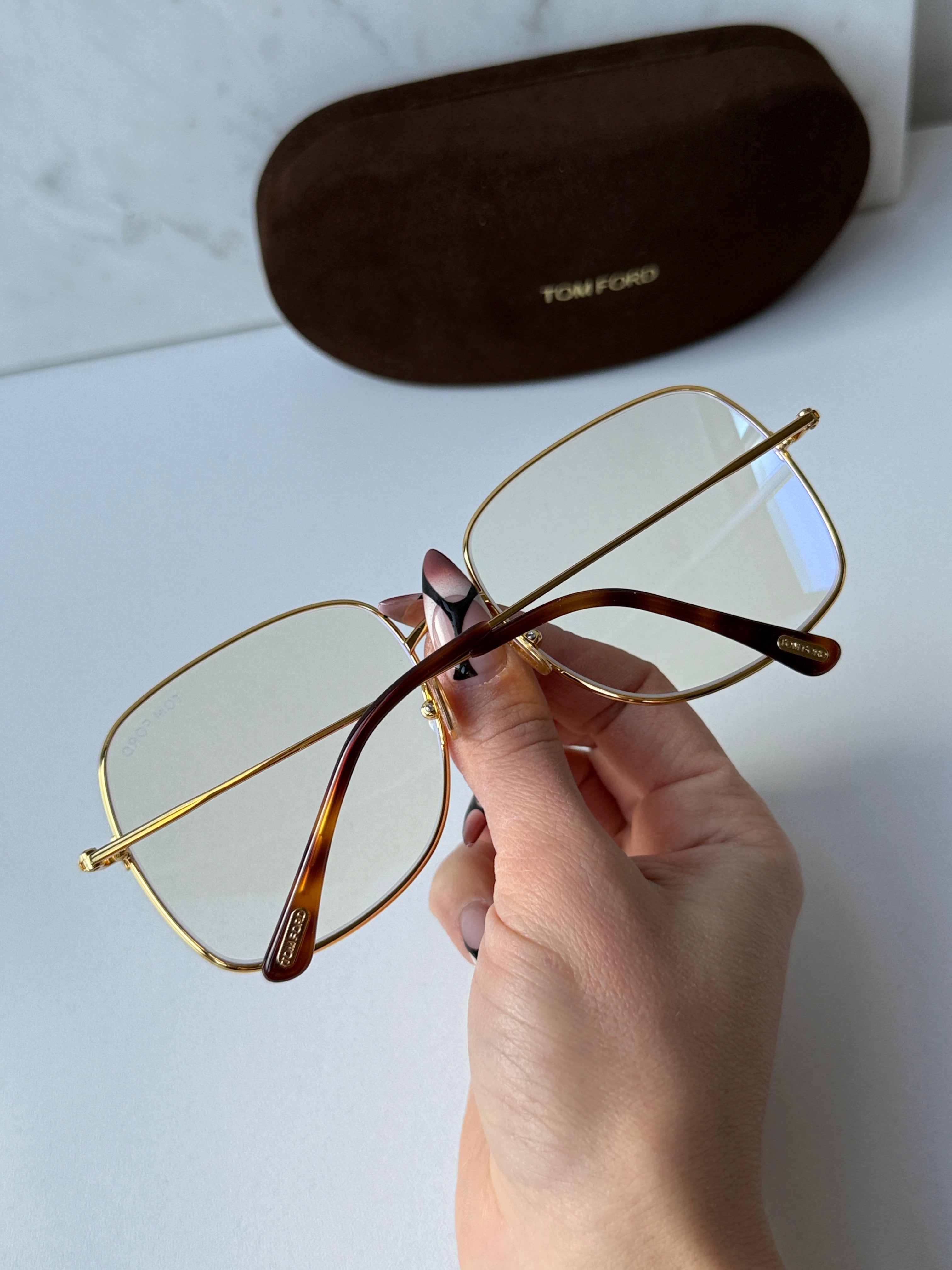 Tom Ford FT6048-B Gold Oversized Bluelight Frames | Designer Daydream