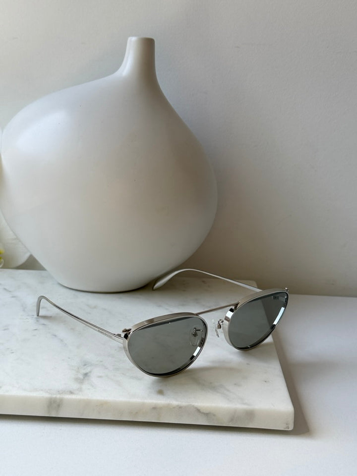 Alexander McQueen AM0424S Silver Cat Eye Sunglasses