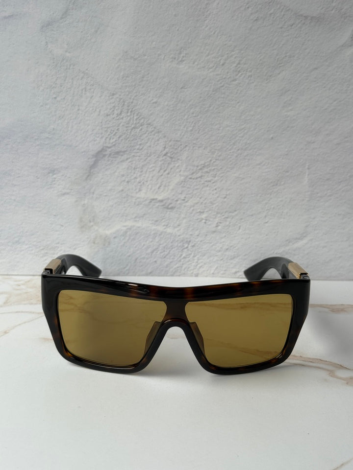 Bottega Veneta BV1451S Havana Brown Mask Sunglasses
