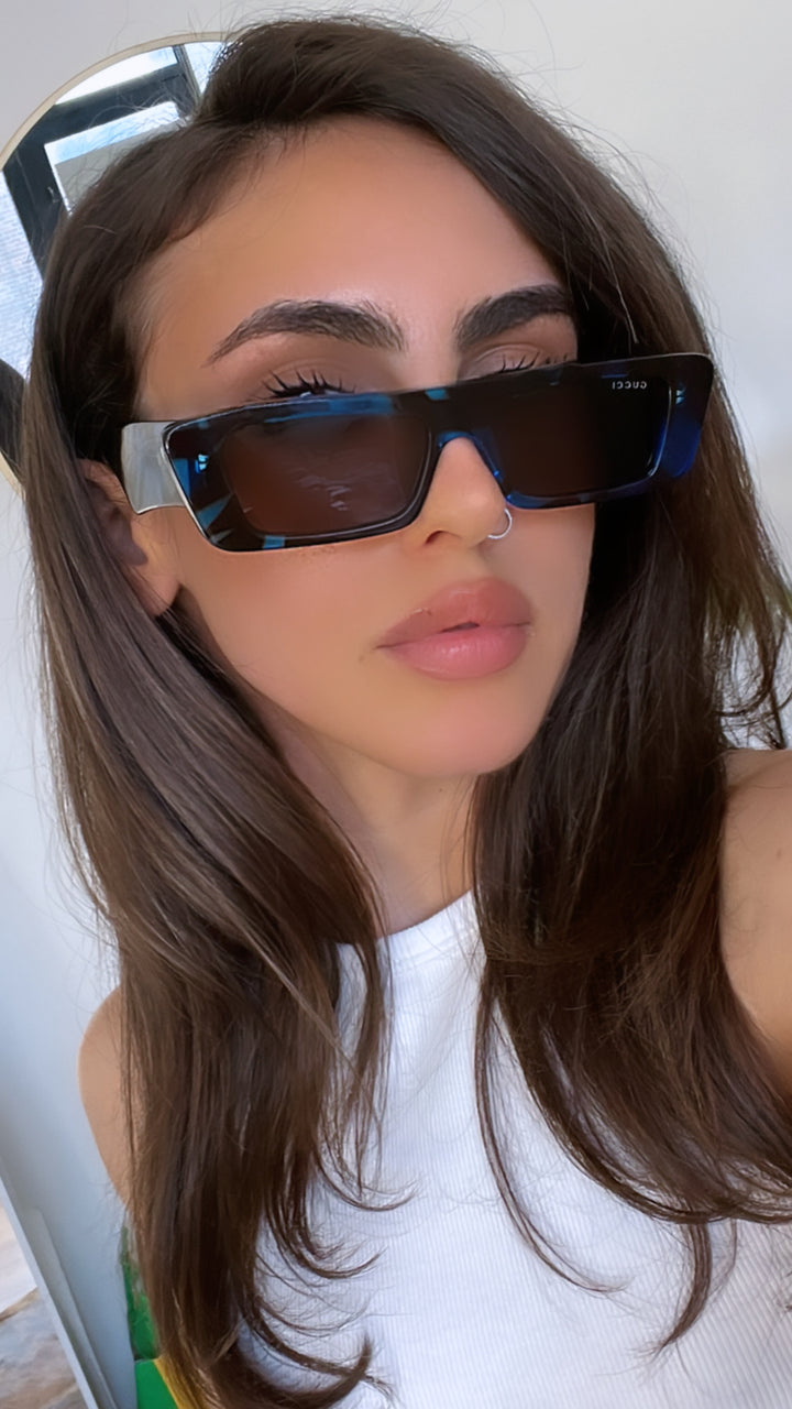Gucci GG1331S Slim Blue Havana Sunglasses
