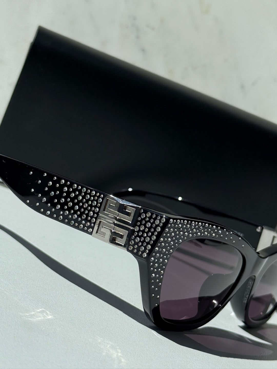 Givenchy GV4019IS Cat Eye Sunglasses in Black Strass