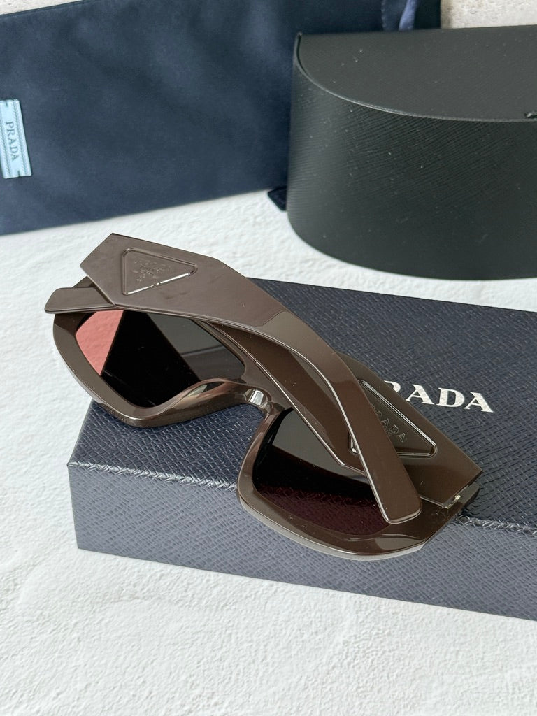 Prada PR D04SU Aviator Sunglasses in Burgundy