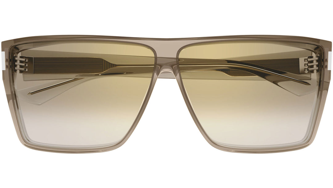 Saint Laurent SL756 flat-top sunglasses, beige frame with gradient light-tinted lenses
