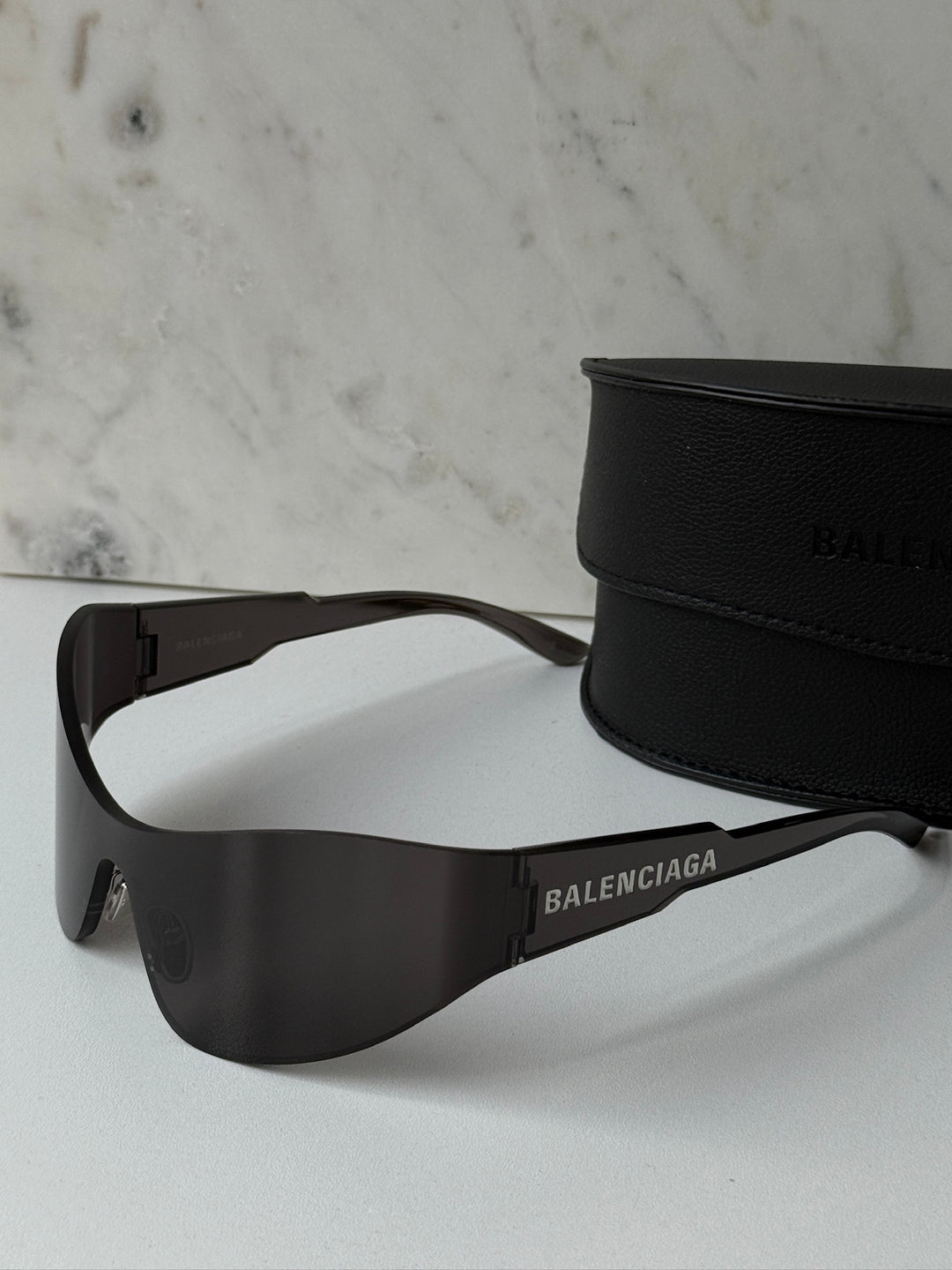 Balenciaga BB0257S Mask Sunglasses in Black