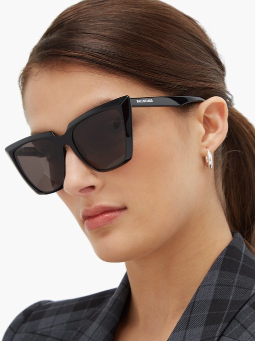 Balenciaga BB0046S Cat Eye Sunglasses in Black