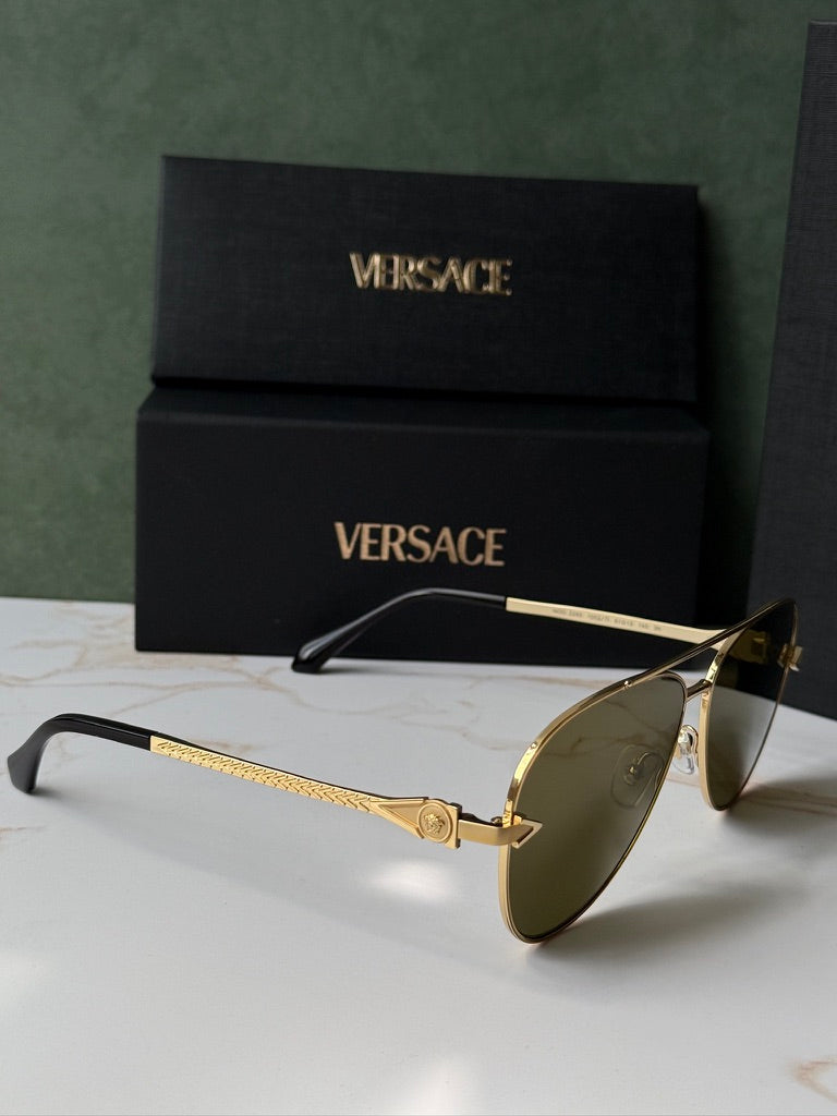 Versace VE2283 Aviator Sunglasses in Gold Mirror