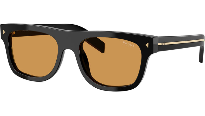 Prada PR B12S black sunglasses with amber photochromic lenses