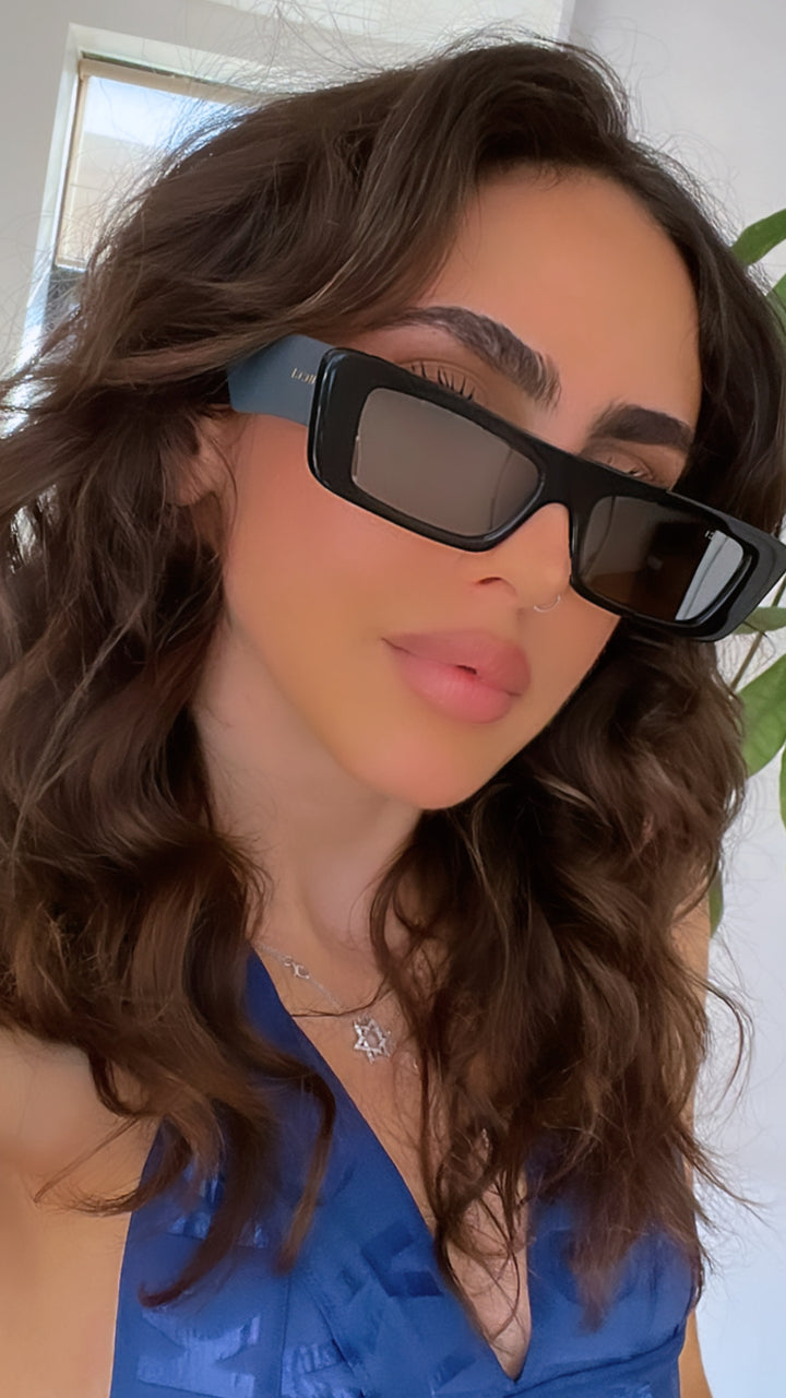 Gucci GG1331S Slim Black Silver Sunglasses