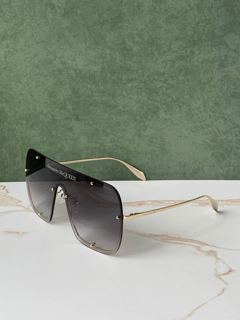 Alexander McQueen AM0362S Oversized Studded Mask Sunglasses