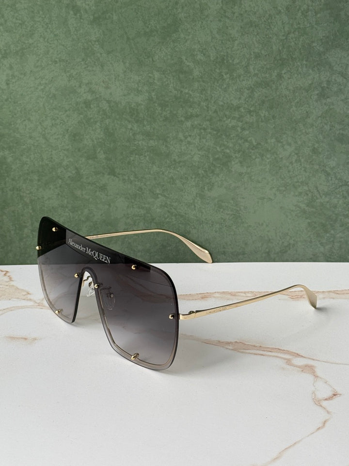 Alexander McQueen AM0362S Oversized Studded Mask Sunglasses