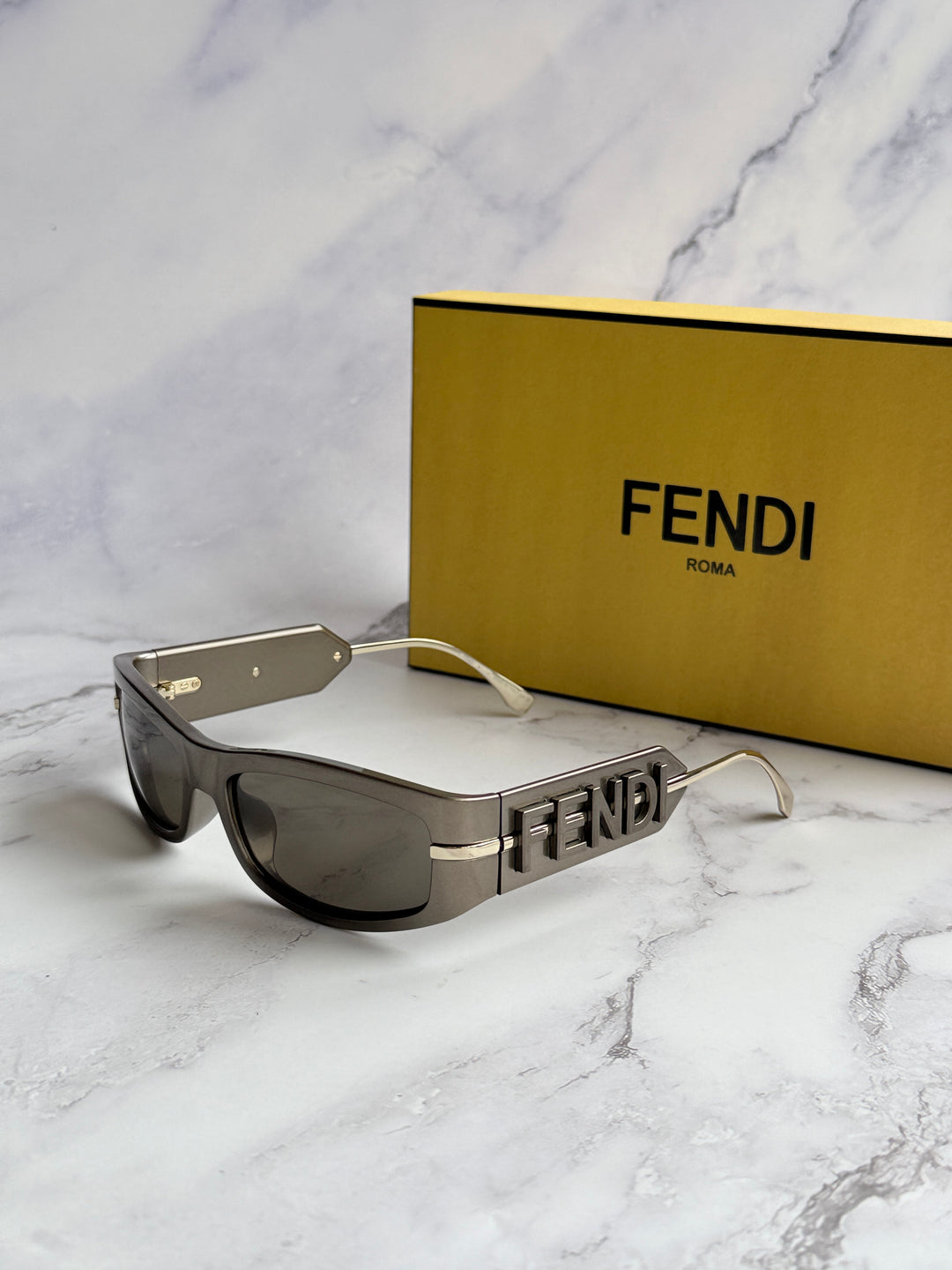 Fendi FE40120I Fendigraphy Bronze Wrap Sunglasses
