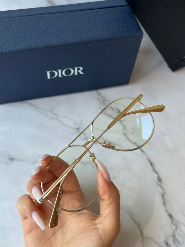 Dior GemDiorO A1U Bluelight Pilot Frames in Gold