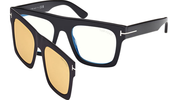 Tom Ford FT6068-B Clip On Unisex Sunglasses in Black Yellow