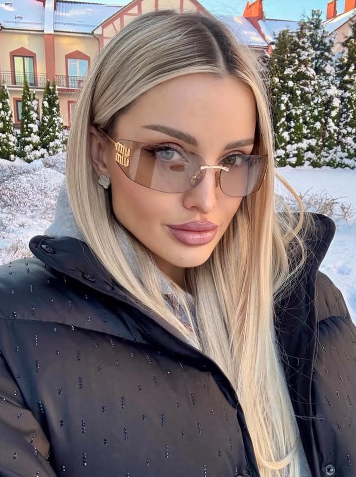 Miu Miu MU A51S Grey Rimless Mask Sunglasses