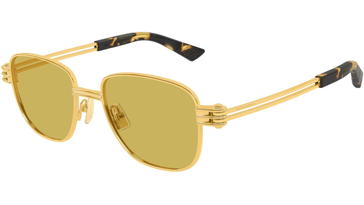 Bottega Veneta BV1012S Gafas de sol estilo aviador minimalistas con lentes rojas