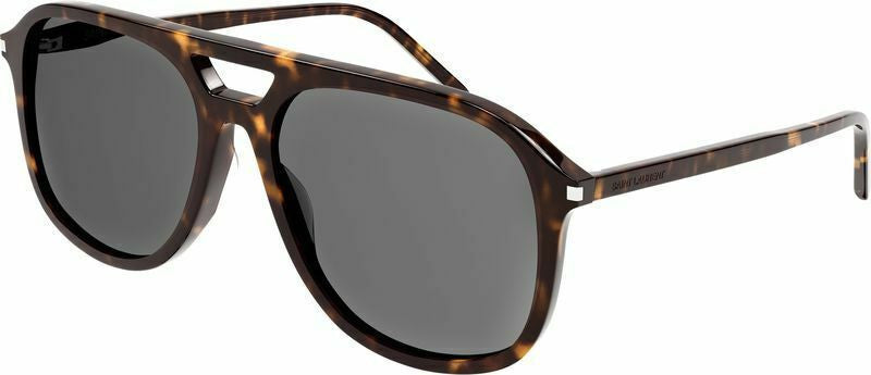 Saint Laurent aviator sunglasses with Havana brown frame and dark lenses