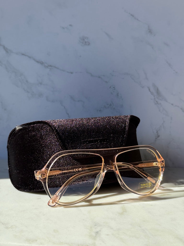 Thomas FT0732 Aviator Sunglasses in Pink Bluelight