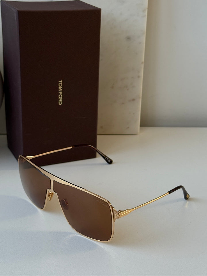 Tom Ford Zappa FT1173 Aviator Sunglasses in Gold Brown