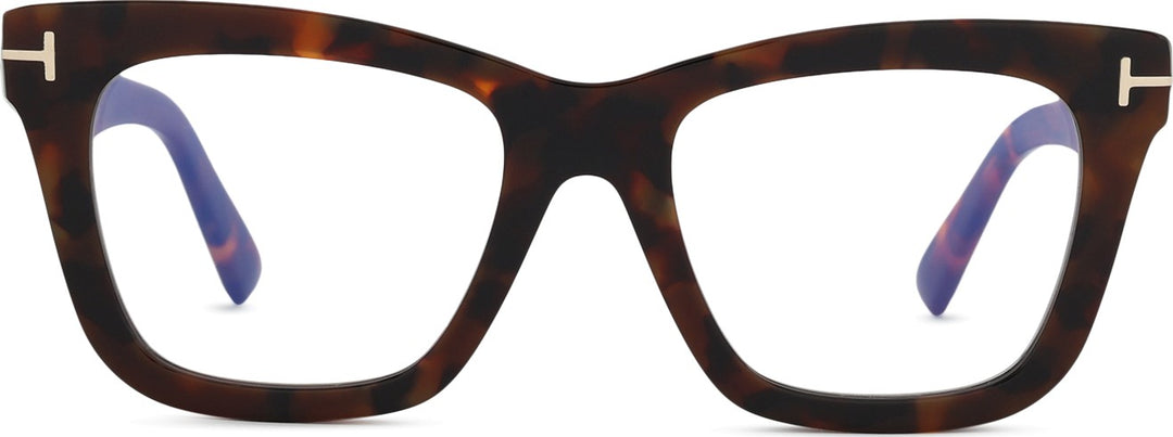 Tom Ford FT5881-B Havana Brown Thick Rim Bluelight Frames