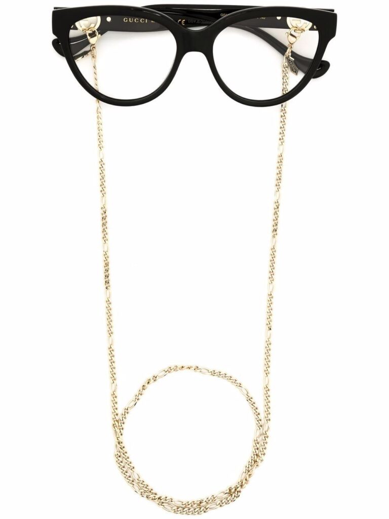 Gucci GG1024O Cat Eye Frames in Black with Chain