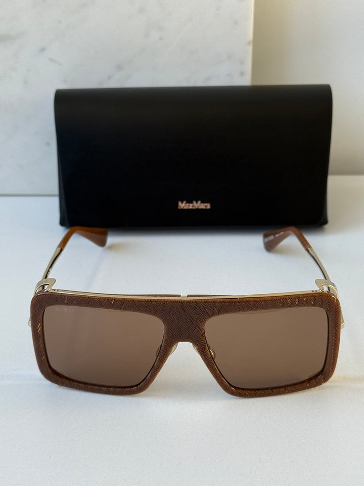 Max Mara MM0119 Jean Oversized Sunglasses in Brown Textured