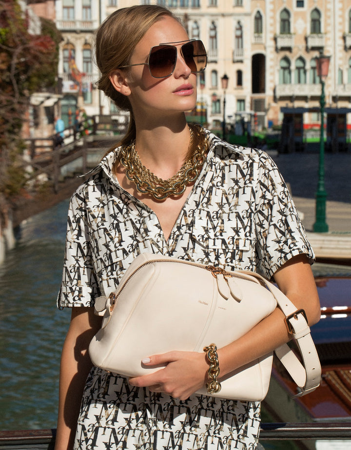 Max Mara MM0006/S Oversized Sunglasses in Gold Green