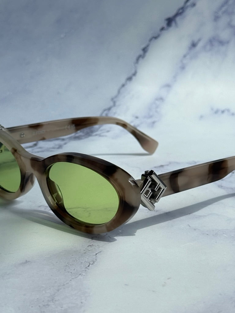 Oval Sunglasses Fendi Silver Sunglasses Fendi FIRST CRYSTAL Women