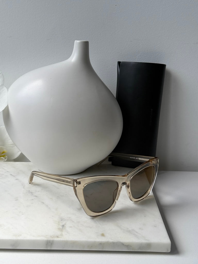 Gafas de sol Saint Laurent Kate SL214 Cat Eye en Habana negra