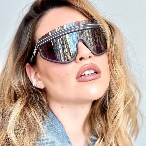 Dior DiorClub M2U Mask Sunglasses in Blue Monogram Logo