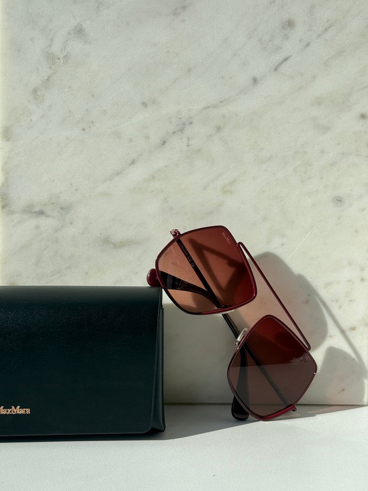 Max Mara MM0102 Sunglasses in Shiny Bordeaux