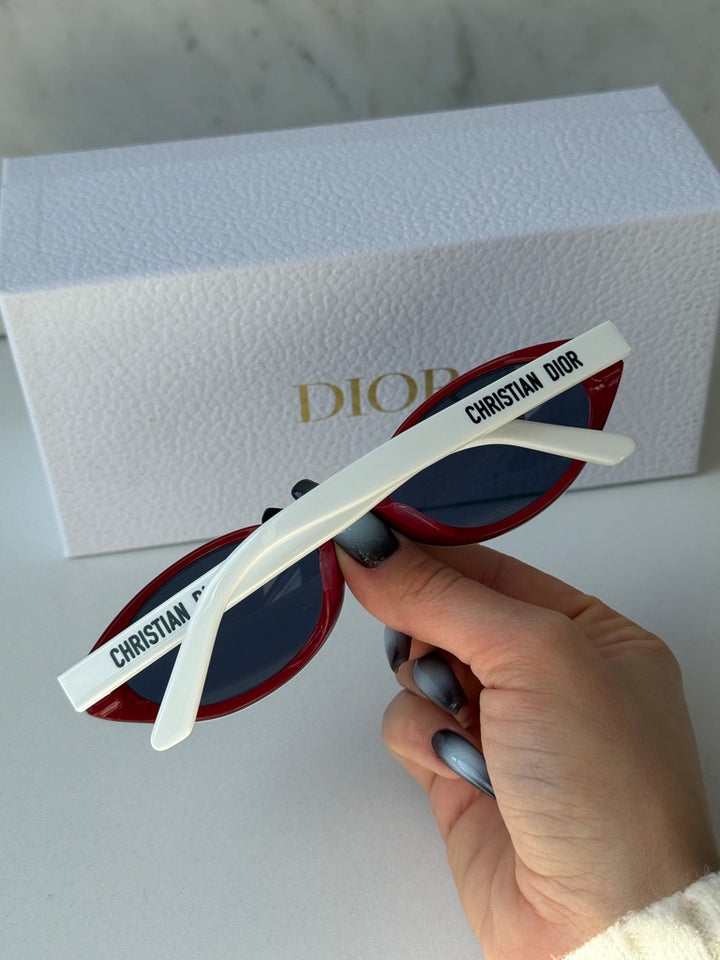 Dior Pacific R1F Oval Sunglasses in White