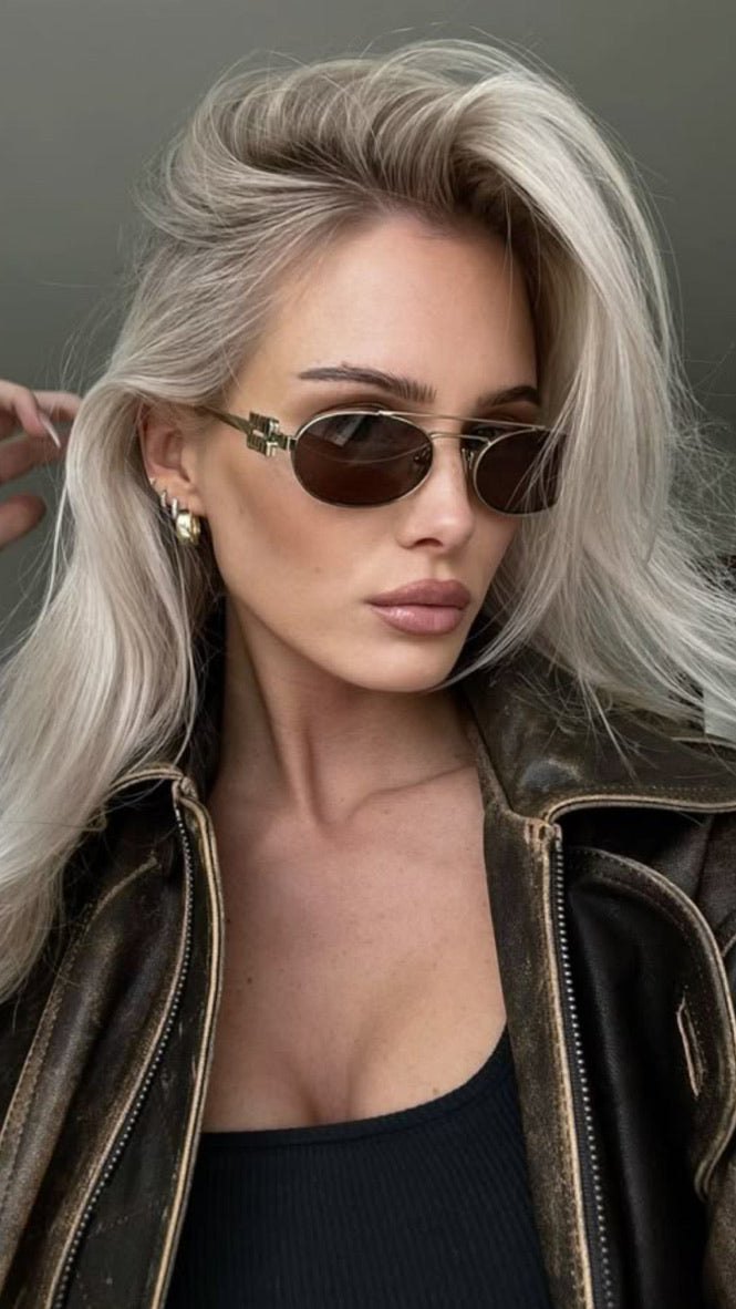 Miu Miu MU54ZS Sunglasses in Gold Grey