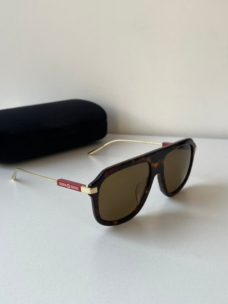 Gucci GG1309S Brown Aviator Sunglasses