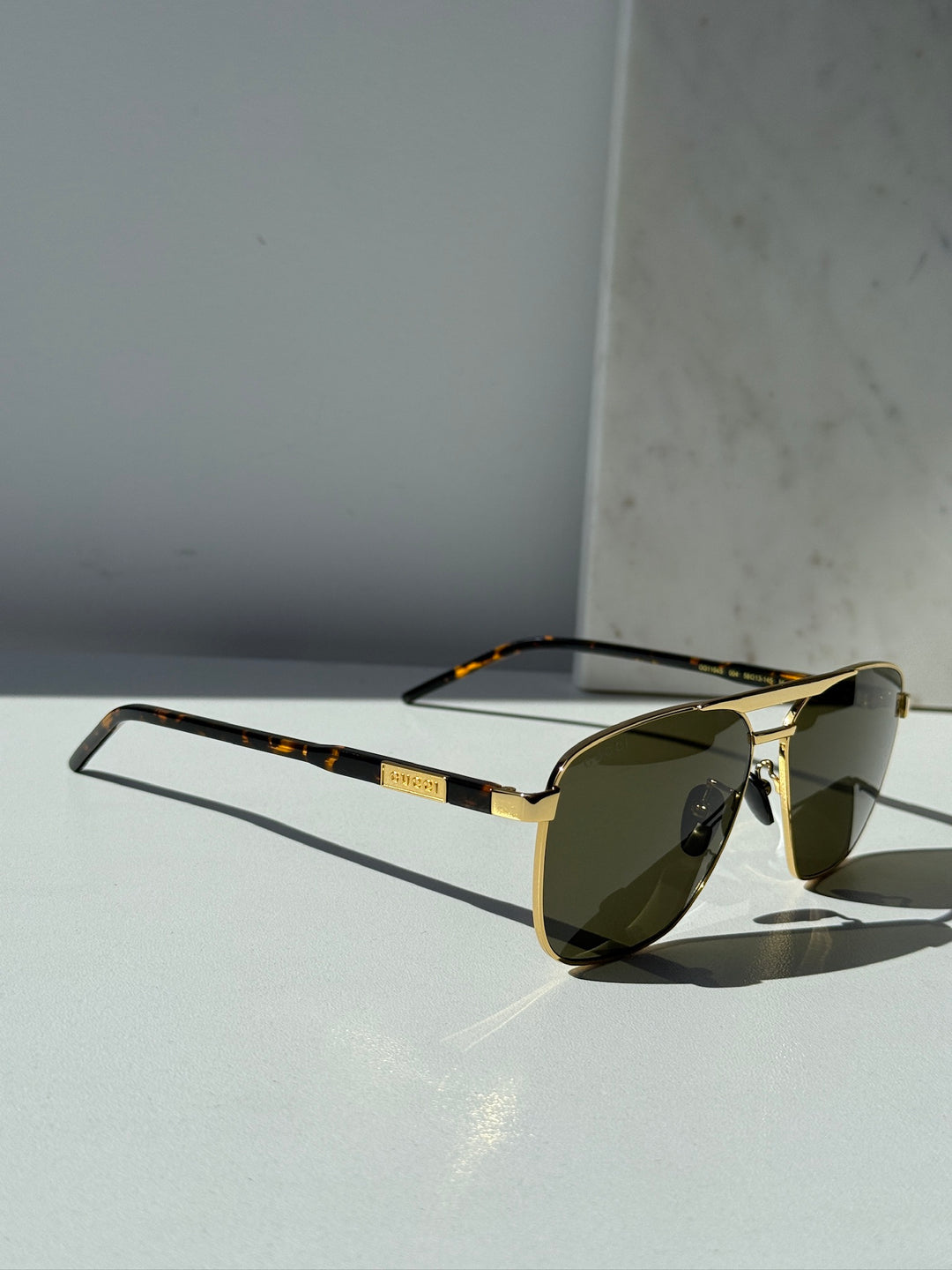 Gucci GG1164S Aviator Sunglasses in Gold