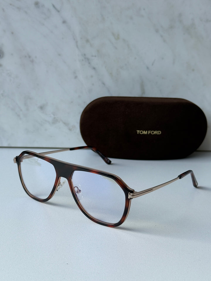Tom Ford FT5943-B Brown Aviator Bluelight Frames