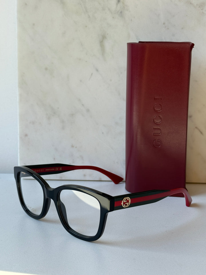 Gucci GG1863O Square Frames in Black Striped Temple