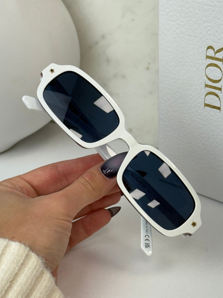 Dior Pacific S3I Rectangular Sunglasses in White