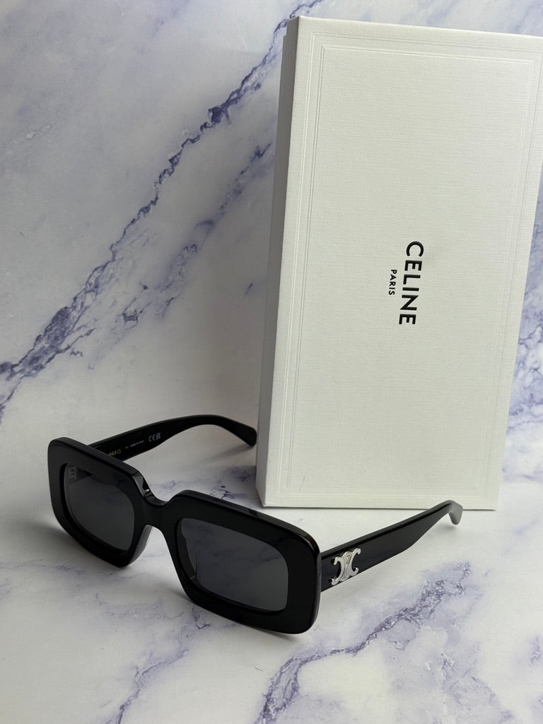 Celine CL40313U Black Rectangular Triomphe Sunglasses