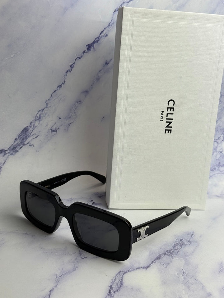 Celine CL40313U Black Rectangular Triomphe Sunglasses